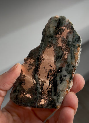 Copper Ore with Quartz Slab - From Keweenaw Peninsula, Michigan