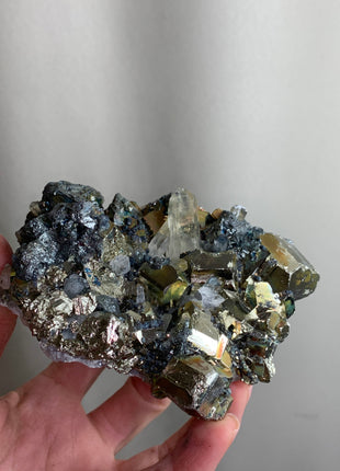 Rare ! Rainbow Pyrite, Galena with Quartz - From Indonesia