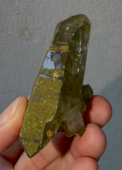 New ! Epidote with DT Quartz from Madagascar PM0528