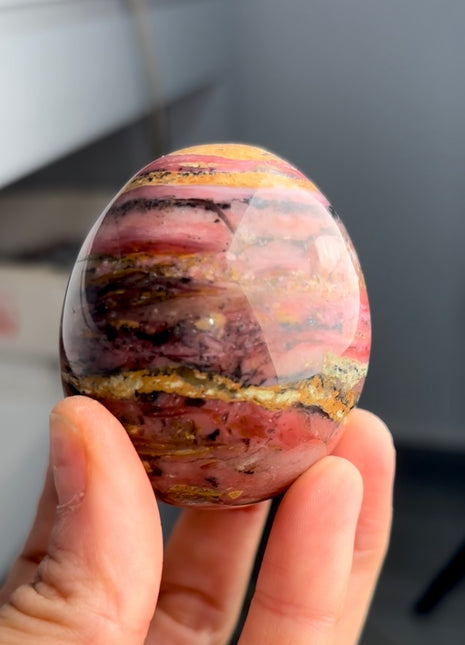 Rare Dendritic Pink Opal Egg