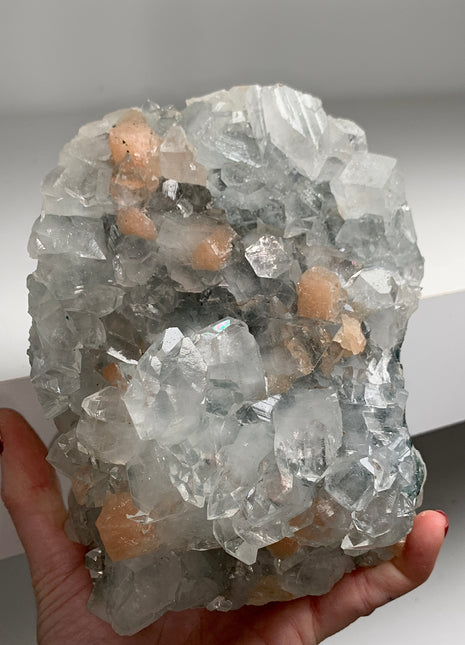 Incredible ! Apophyllite with Pink Stilbite