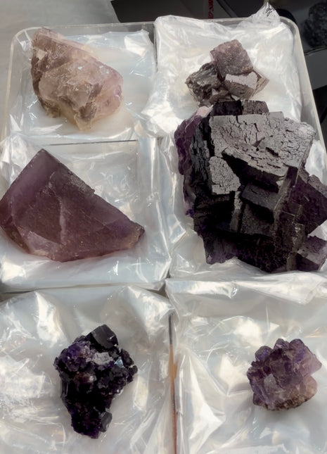 6 Pieces ! Deep Purple Fluorite Lot