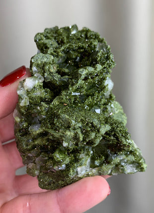 Forest Epidote with Quartz  🌲