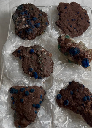 6 Piece Lot ! Rare Blueberry Azurite Specimens