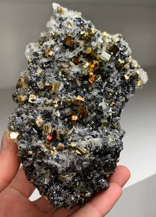 Incredible Rainbow Pyrite with Quartz, Sphalerite - Borieva mine, Rhodope Mtns