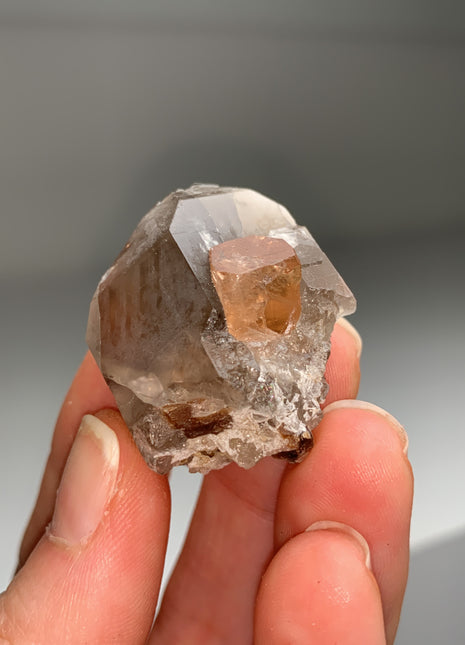 New Arrival ! Orange Topaz with Smoky Quartz