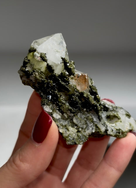 Forest Epidote with Quartz
