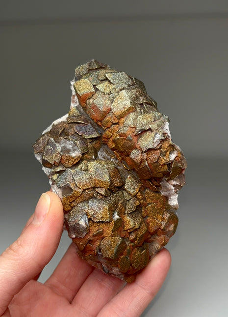 New Arrival ! Rainbow Pyrite with Calcite