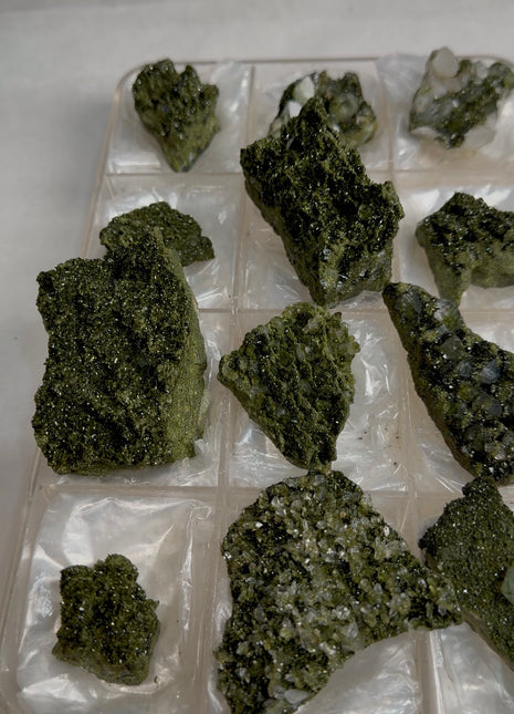 12 Pieces ! High Grade Forest Epidote with Quartz Lot