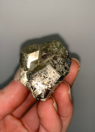 Pentadodecahedral Pyrite with Sparkly Hematite - Elba Island, Italy