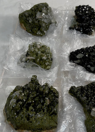 6 Pieces ! High Grade Forest Epidote with Quartz Lot