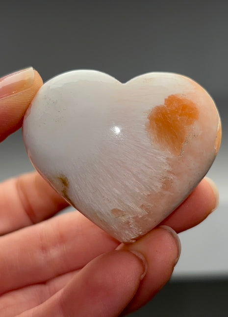 Wow ! Pink Stilbite with Scolecite Heart
