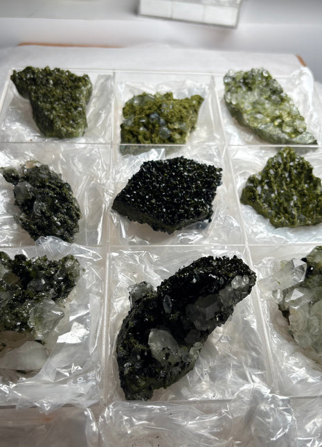9 Pieces ! High Grade Green Epidote with Quartz Lot