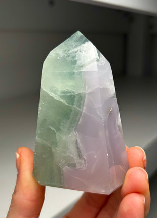 Pastel Colors ! Lavender Green Yttrium Fluorite Tower