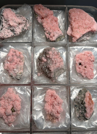 9 Pieces ! Pink Rhodocrosite with Quartz Lot