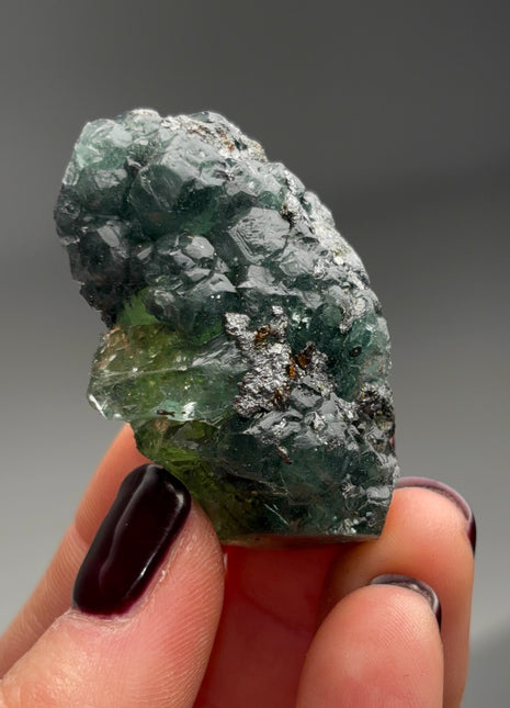 Blue Green Fluorite with Pyrite from Peru