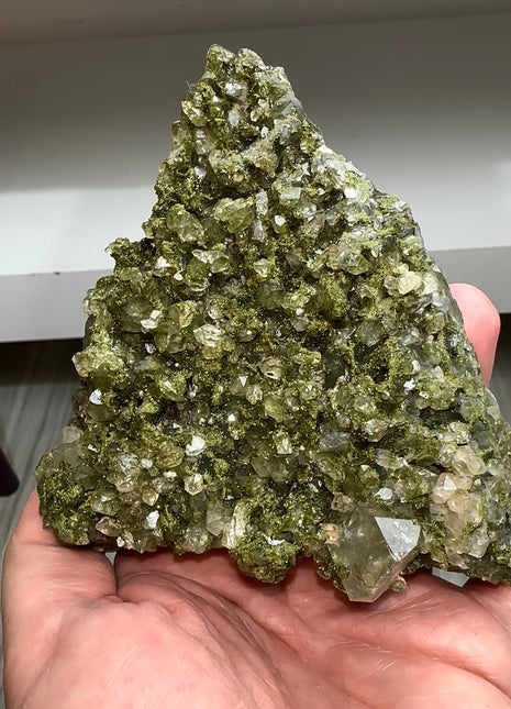 Xmas Tree ! Forest Green Epidote with Quartz