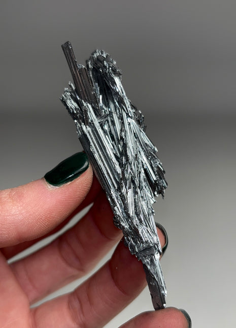 Silvery Stibnite from Wuning mine, China