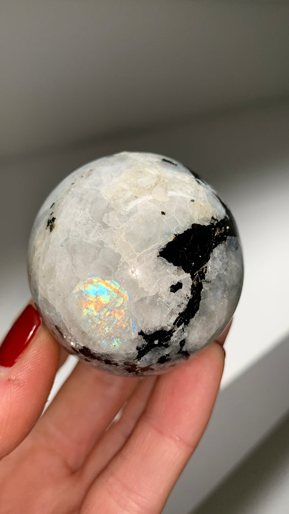 Rainbow Moonstone 52 mm Sphere 🌈