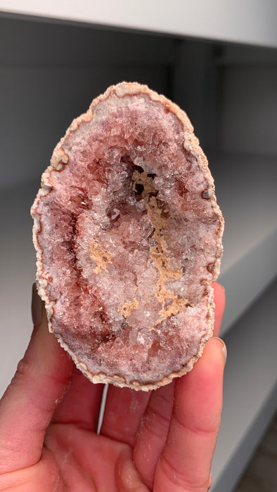 Gemmy Quartz with Pink Amethyst Geode - From Argentina