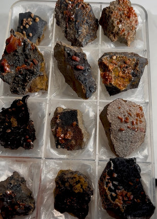 Uncommon Red Vanadinite Specimens Lot - 12 Pieces !