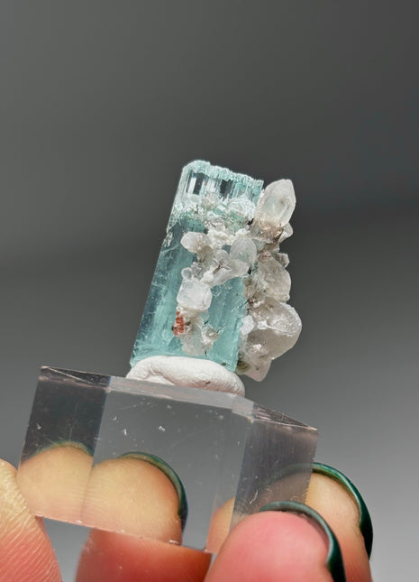 Blue Aquamarine with Quartz