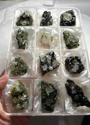 12 Pieces ! High Grade Green Epidote with Quartz Lot