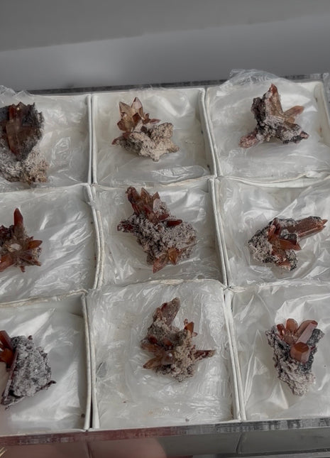9 Pieces ! Red Topaz Specimens Lot