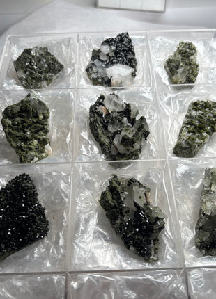9 Pieces ! High Grade Green Epidote with Quartz Lot