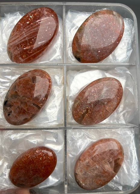 6 Pieces ! Very High Grade Confetti Sunstone Lot