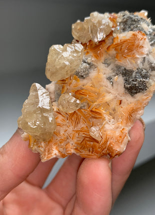 Amazing Cerussite ! With Orange Barite Flowers