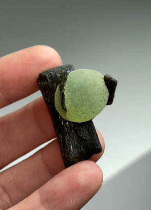 6 Pieces ! High Grade Apple Green Prehnite with Epidote Lot - From Mali