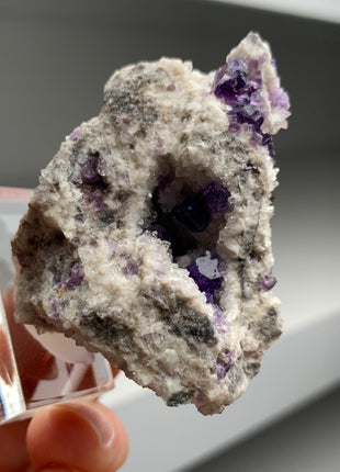 Purple Fluorite with Quartz - From Berbes, Spain