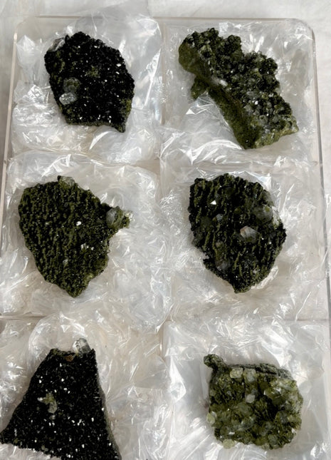 6 Pieces ! High Grade Forest Epidote with Quartz Lot