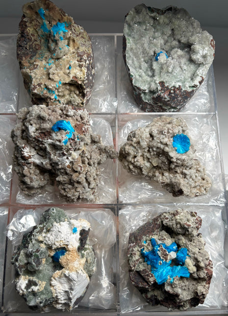 6 pieces ! Electric Blue Cavansite Lot