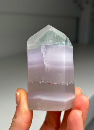 Pastel Colors ! Lavender Green Yttrium Fluorite Tower