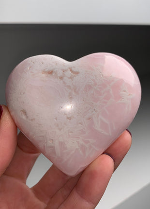 Pink Manganocalcite Heart - From Peru