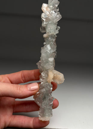 Wow ! Apophyllite with Pink Stilbite Stalactite