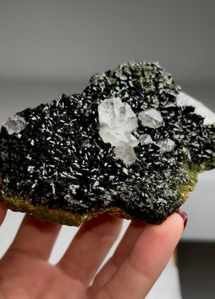 Extra Dark Epidote with Quartz