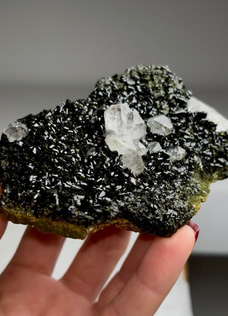 Extra Dark Epidote with Quartz