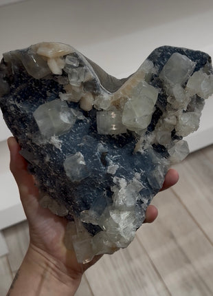Heart Shape 💙 Blue Chalcedony with Apophyllite Collection # 818
