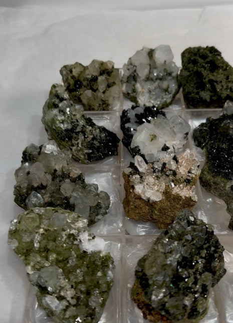 12 Pieces ! Forest Epidote with Quartz Lot