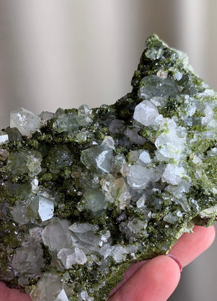 Forest Epidote with Quartz  🌲