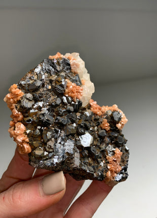 Uncommon ! Sphalerite with Pink Rhodocrosite and Calcite - From Trepca mine