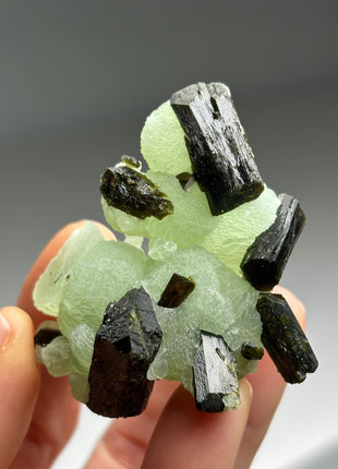 12 Pieces ! High Grade Apple Green Prehnite with Epidote Lot - From Mali