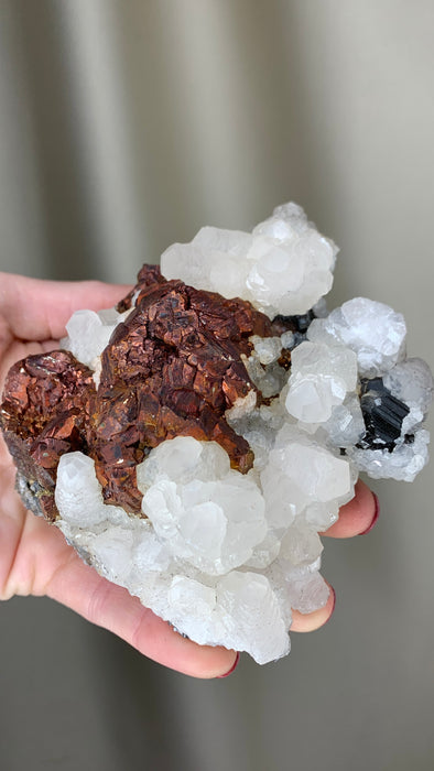 Rare ! Red Pyrite  with Calcite and Sphalerite - Trepca mine