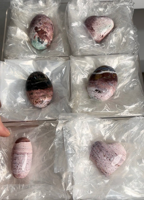 6 Pieces ! Pink Ocean Jasper Lot