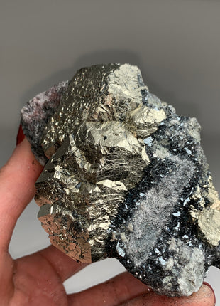 Recordkeepers ! Pyrite with Hematite from Elba, Italy - Collection # 123