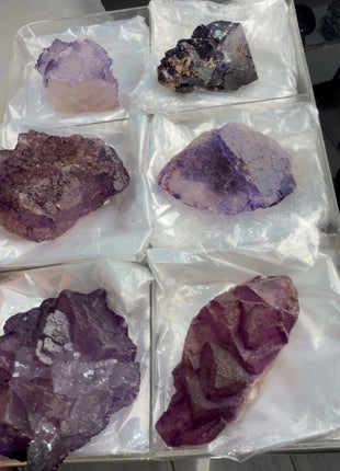 6 Pieces ! Deep Purple Fluorite Lot