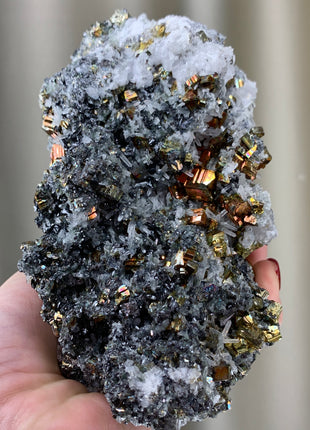 Red Pyrite with Sphalerite and Quartz - Borieva mine, Rhodope Mtns